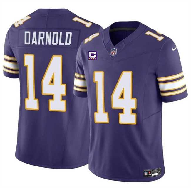 Men & Women & Youth Minnesota Vikings #14 Sam Darnold Purple 2024 F.U.S.E. Throwback With 4-Star C Patch Vapor Untouchable Limited Stitched Jersey->miami dolphins->NFL Jersey